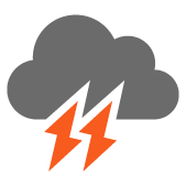 Stark bewÃ¶lkt mit Regen und Gewittern