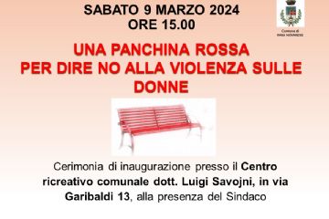 Una panchina rossa per dire NO alla violenza sulle donne