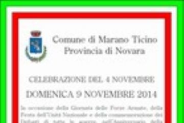 FESTA NAZIONALE DEL 4 NOVEMBRE - CELEBRAZIONI
