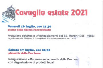 Programma festa patronale 2021 - Cavaglio Estate 2021