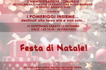 I pomeriggi insieme destinati alla terza et&#224; e non solo - Festa di Natale