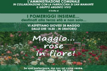 I pomeriggi insieme... destinati alla terza età e non solo... - Giovedì 28 maggio