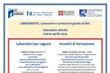 LIBERaMENTE. Conoscere e conoscersi grazie ai libri. Calendario attivit&#224; marzo-aprile 2025