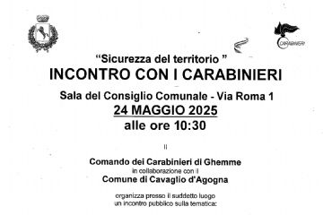 Sicurezza del territorio - incontro con i Carabinieri