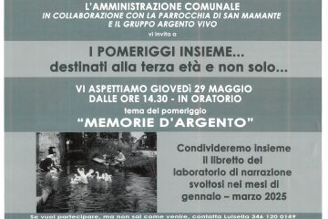 I pomeriggi insieme... destinati alla terza et&#224; e non solo... - 29 maggio 2025