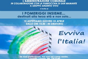 I pomeriggi insieme... destinati alla terza età e non solo... - Giovedì 23 aprile