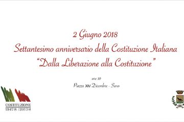 Settantesimo della Costituzione Italiana - ( 2 giugno 2018 ) Festa della Repubblica.