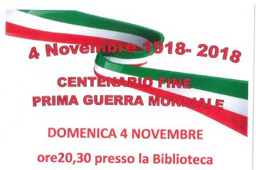 CENTENARIO FINE PRIMA GUERRA MONDIALE