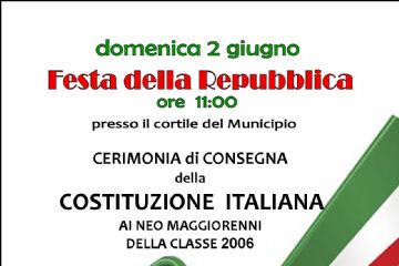 2 Giugno 2024 -  Festa della Repubblica