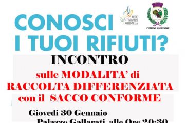 Incontro sulle modalit&#224; di  Raccolta Differenziata dei Rifiuti con il sacco conforme